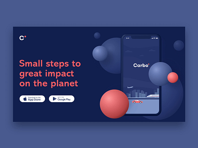 Landing page for Carbo app carbon co2 design devices emission figma illustration interface ios landingpage sketch track ui ux