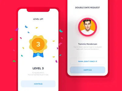 Popups app application badge clean confetti congratulations ios ios app layer level message pop popup prize reward simple ui ux uxui win