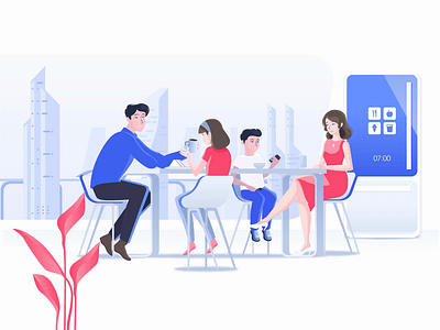 Breakfast In Tomorrowland 60fps animation breakfast daughter dining dining room explainervideo family father futuristic illustration kitchen meal mother motion motion graphic perspective son technology vector