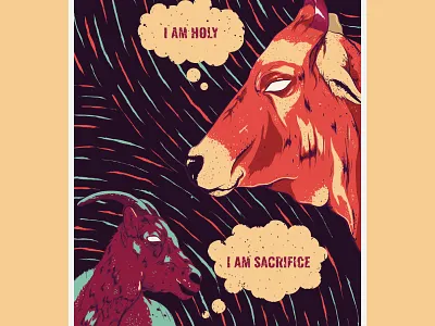 Holy Sacrifice adobe illustrator cow digital art goat graphic design illustration illustrator night poster art poster design thoughts vector visual identity wacom