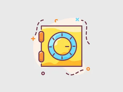 Safe illustration cash coin coins earn earning earnings gold gold bar illustration money saas safe safe money safety safety pin sale save savings