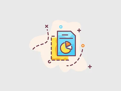 Business documents with round graph - illustration analytics analytics chart business chart concept creative data document documentation documents graph illustration round statistic statistical statistics