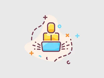 IT manager at work illustrated concept chef computer desk help help center help desk innovation it it desk item laptop manager mobile technology technology icons ui work working