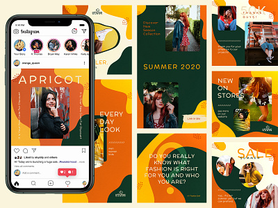 Orange Liquid - Instagram Banners beauty blogger bright colors colorful fashion instagram instagram posts psd social media templates
