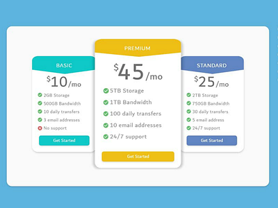 Pricing Plan uidesign ux