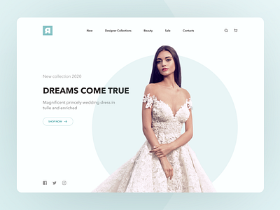 The wedding boutique design dress home homepage ladingpage ui ui design web wedding