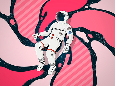 Space Jam astronaut design digital art illustration pattern pink procreate space