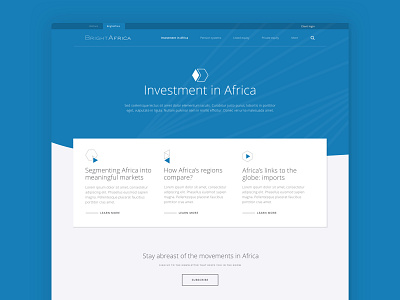 BrightAfrica africa brand design finance geometric insights investment minimal open portal throwback website