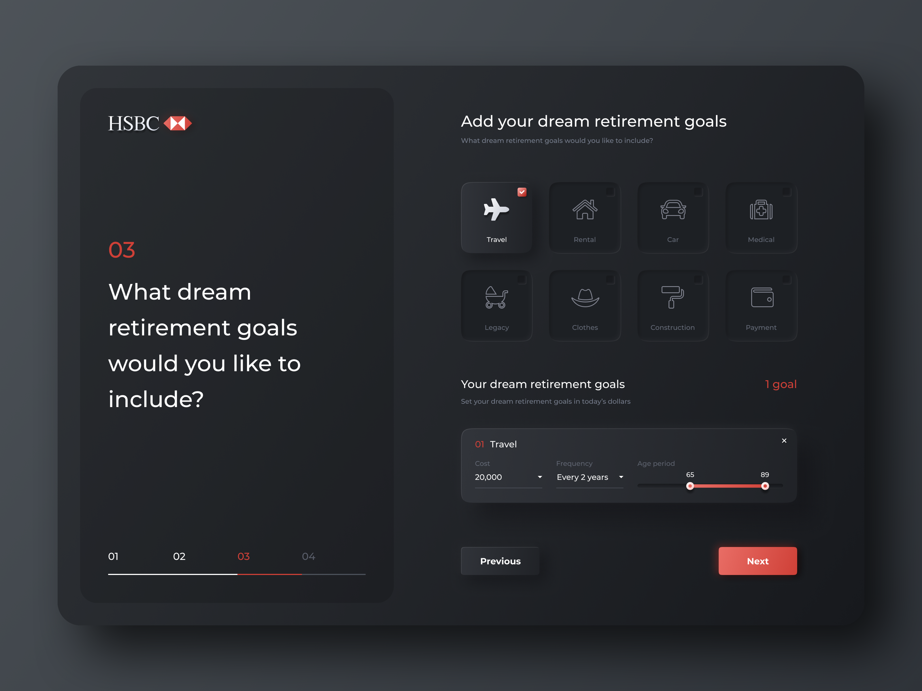 Example of Retirement goals calculator