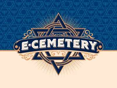 E-Cemetery branding cemetery design header icon icons identity illustration lettering logo logotype menorah pattern star star of david typography vector