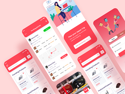 Japan Tourist E-commerce app UI animation branding creative design flat illustration illustrator minimal typography ui