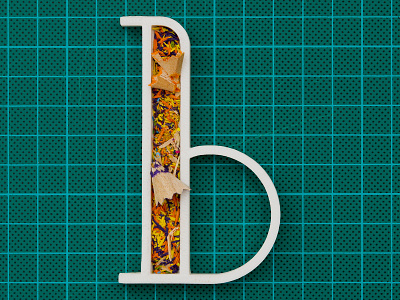 B for Briciole (Crumbs) 36days 36daysoftype 3d 3dprint a letter a day alphabet b b letter blender blender3d colors crumbs illustration letter pencil real typo typography vector