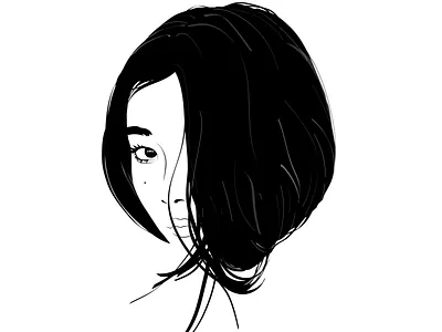 Shy Gril chinese design drawing girl illustration sketch vector