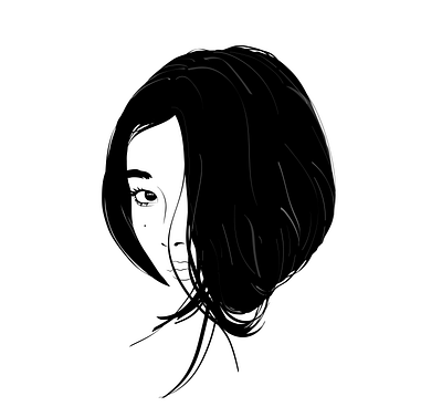 Shy Gril chinese design drawing girl illustration sketch vector