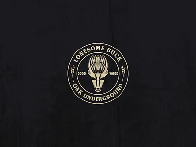 Lonesome Buck - Oak Underground Beer Logo barrel barrel aged beer beer branding branding buck craft craftbeer logo logo design lonesome buck microbrewery negative space rustic wood wooden