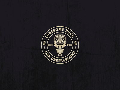 Lonesome Buck - Oak Underground Beer Logo barrel barrel aged beer beer branding branding buck craft craftbeer logo logo design lonesome buck microbrewery negative space rustic wood wooden