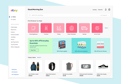Ebay Re-Design adobexd app branding dailyui dashboard design desktop ebay portal sketch ui ux