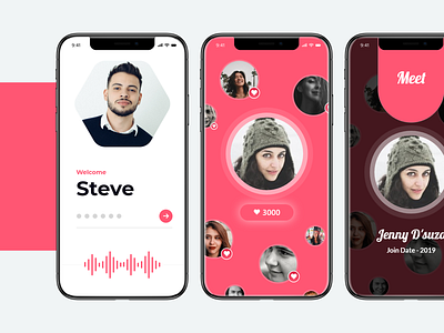 Meet or Dump datingapp iphone x uidesign uiux visual design