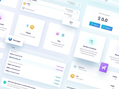 UniLogin UI elements app blockchain branding crypto design ethereum minimal ui ux web