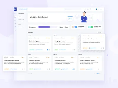 Task Management Ui admin dashboard admin panel clean design dashboard minimal modern design task management task management system ui ux uidesign user experience userinterface