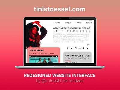 Tini Stoessel Website Redesign Concept branding concept ui website design website interface