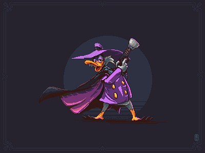 Darkwing duck [pixel art] 16bit 8bit aseprite character darkwingduck game art illustration pixel art pixelart pixels sprite