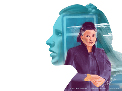 Princess and General Leia art carrie fisher digital art digital illustration double exposure general leia illustration limited colour palette limited colours portrait portrait art portrait illustration portrait painting potraits princess leia procreate star wars