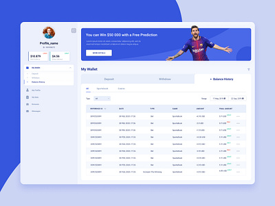 Betting Platform Dashboard admin admin dashboard admin template bet bookmark dashboad dashboard ui deposit interface product score sport userinterface ux wallet