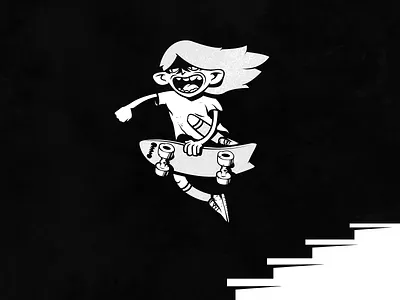 Skater Girl characters illustration monochrome skateboard skateboarding skater vector