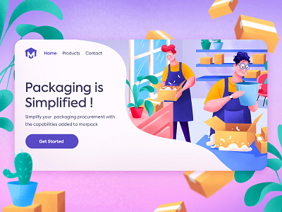 Landing Page illustration abstract design flat illustraion ui vector