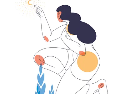 Giantess clean fantasy feminism fischer folkart illustration julian lineart minimalist moon mother nature night overlay simple sky spiritualism vector woman women