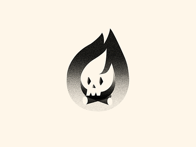 Skull Campfire 2d black black white campfire color colors design fire flat gradient graphic design illustration illustrator logo skull skulls texture vector