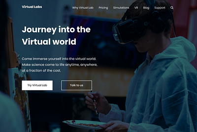 A landing page design for Virtual Labs branding design landing landing design typography ui