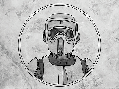 Scout trooper artwork design fan art graphic design illustration line art starwars vector vector art vector artwork vector illustration