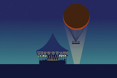 Irvine carousel hot air balloon illustration illustrator irvine vector