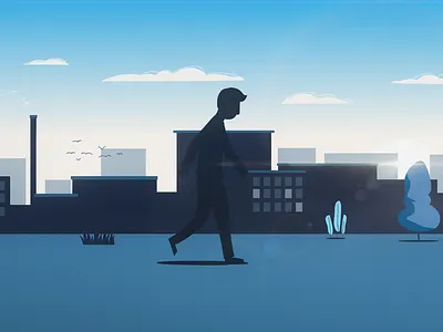 Styleframe Volkswagen blue character illustration illustrator minimal monochromatic sillhouette simple styleframe tones vector