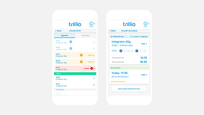 Trillio Prescription Tracking App medical medical app prescription timeline tracking ui ux