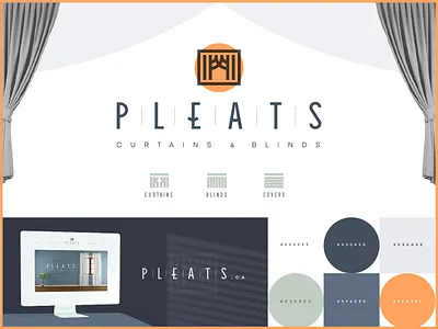 Pleats Brand blinds brand brand identity branding design calm covers curtain designs elegant logos logotype minimal orange simple window