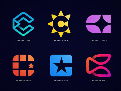 Compelling - Logo Concepts brand brand identity branding c letter design identity designer illustration lettermark logo logo design logomark logos logotype designer monoline logo negative space play button smart mark stars sun typography