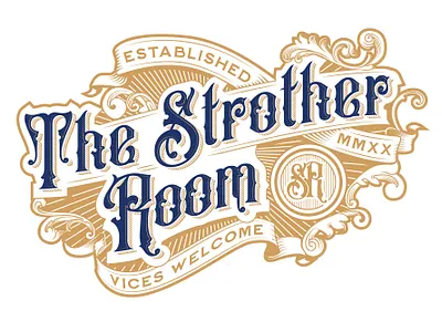 The Strother Room Logo branding logo logo design typography victorian