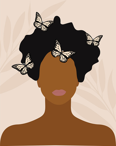 butterflies on the hair black woman butterflies