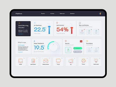 Smart Home Dashboard V2 application dashboard graph indicator interface iot smarthome statistics tablet technology ui ux