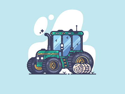 Tractor adobe art cartoon clean color creative designer dribbble farm flat graphic graphic design illustration illustrator modern portfolio shot simple tractor