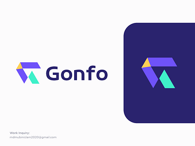Gonfo Logo brand brand identity branding clean clean logo color colorful design gradient graphic design lettermark logo logo designer logodesign logomark logos minimalist minimalisticlogo monogram typography