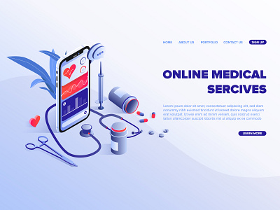 Drone Delivering Digital. Health medical technologies chat design drugs flower heart illustration isometric landing page medical medical app online phone pill service vector web