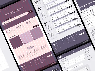 Wireframes for Holiday Booking Website booking flights holidays hotels travel user flow uxdesign wireframes