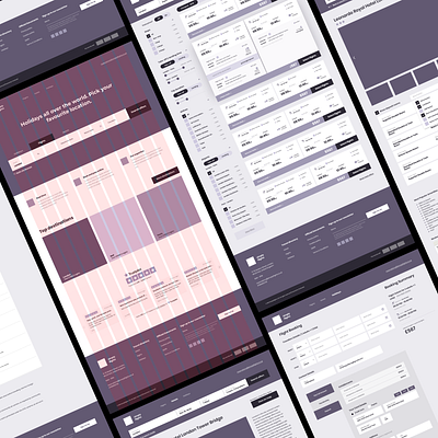 Wireframes for Holiday Booking Website booking flights holidays hotels travel user flow uxdesign wireframes