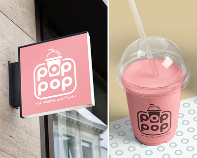 Pop Pop branding design drink illustration logo logo design logo drink logo minuman logos logotype vector