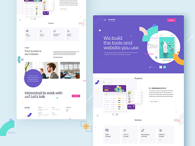 Digital Design Studio branding colorful design agency designcrunchy digital design landing page design landing page ui typogaphy visual design website website design