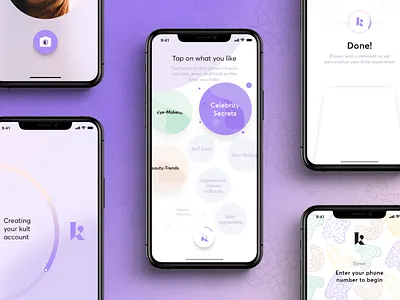 Kult: Onboarding Flow and Visuals app beauty flow germany hamburg india interaction interface ios kult onboarding select setup sketch startup ui ux visuals